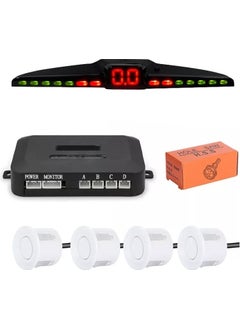 Techmaster Color Digital Display Vehicle Parking Sensor with Audio 22MM White PS03  - Image 1