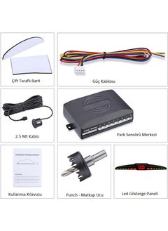 Techmaster Color Digital Display Vehicle Parking Sensor with Audio 22MM White PS03  - Image 3