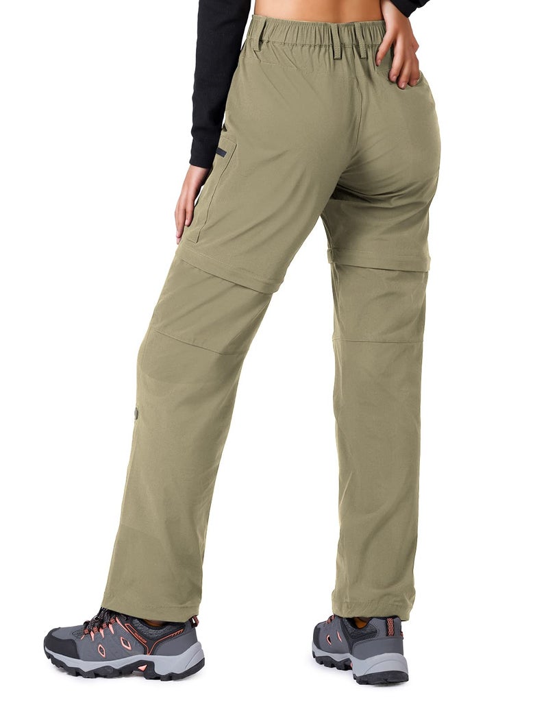Cycorld Women's-Hiking-Pants-Convertible Quick-Dry-Stretch-Lightweight Zip-Off Outdoor Pants with 5 Deep Pockets (Sage, Large) - Image 2