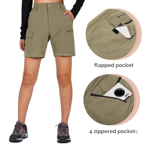 Cycorld Women's-Hiking-Pants-Convertible Quick-Dry-Stretch-Lightweight Zip-Off Outdoor Pants with 5 Deep Pockets (Sage, Large) - Image 5