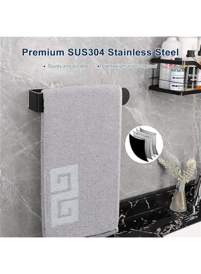 2 Packs Hand Towel Bar Bathroom Towel Holder Towel Rack Self Adhesive Towel Ring Stainless Steel Towel Rail for Bathroom Kitchen - Image 4