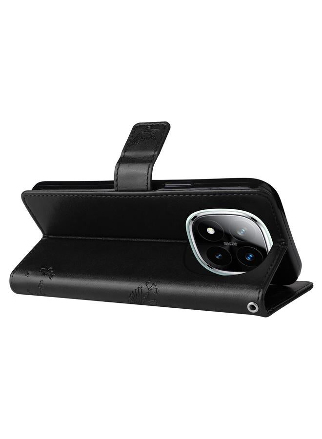 erorex Case For Redmi Note 14 Pro / 14 Pro+ 5G Tree & Cat Embossed Pattern Flip Leather Phone Case - Image 5