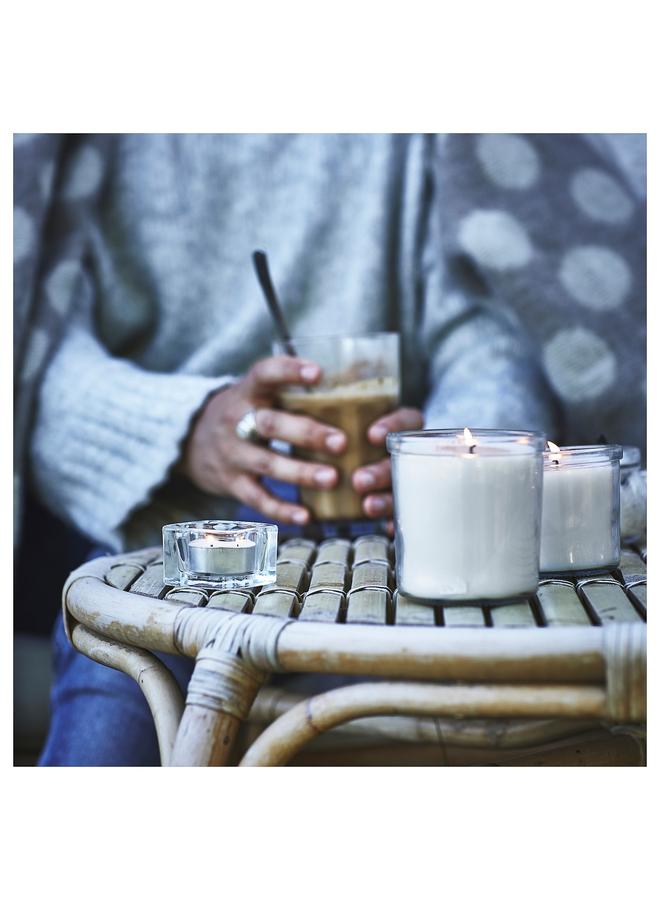 Zaboon Scented candle in glass, Vanilla/light beige, 40 hr - Image 5