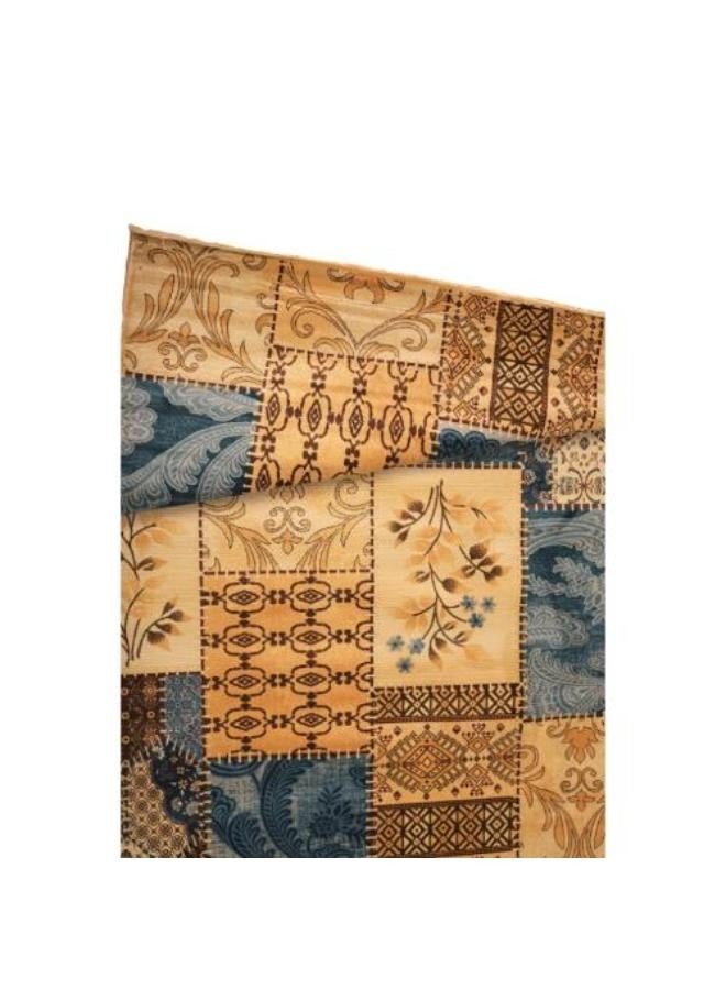 NOUL Patchwork Area Rug, Beige and Blue, - Image 2