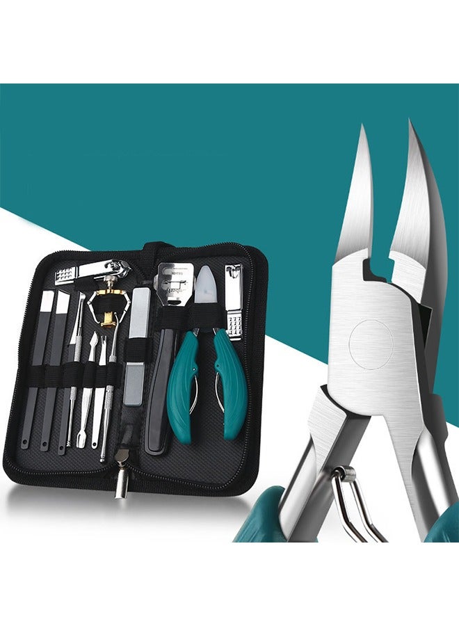 General Ingrown Toenail Clippers, Upgraded 14Pcs/set Nail Treatment Foot Tool Kit, Pedicure Knife Nail Lifter Cutter Cuticle Manicure Kit Foot Care Toe Nail File for Podiatrist Ingrown Seniors Adult  - Image 3