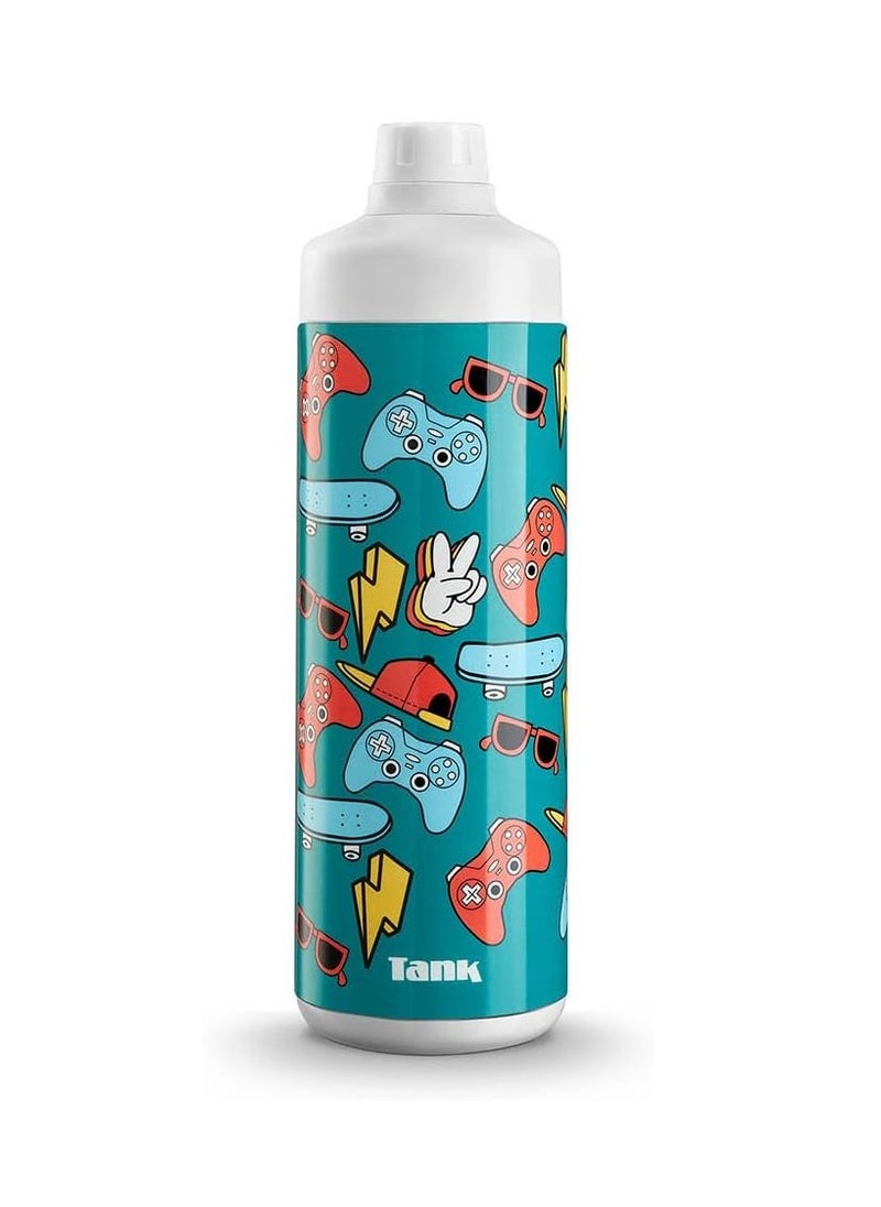 TANK Insulated Plastic Water Bottle – BPA-Free, Leak-Proof, Reusable Sports & Travel Bottle for Hot & Cold Drinks, Lightweight & Durable with Easy Carry Handle  - Image 1