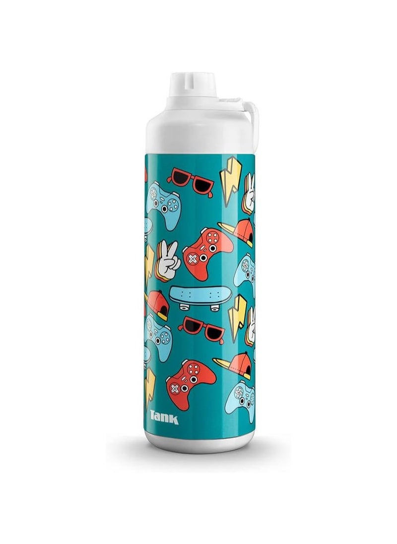 TANK Insulated Plastic Water Bottle – BPA-Free, Leak-Proof, Reusable Sports & Travel Bottle for Hot & Cold Drinks, Lightweight & Durable with Easy Carry Handle  - Image 2