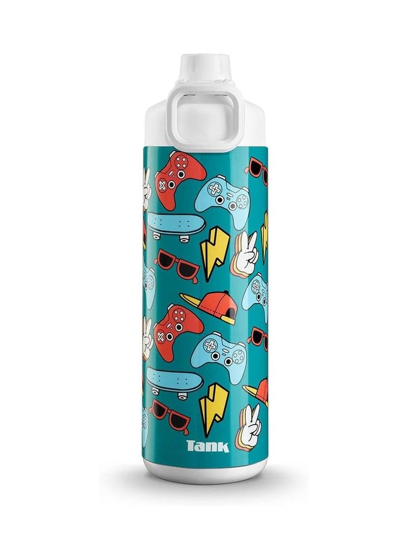 TANK Insulated Plastic Water Bottle – BPA-Free, Leak-Proof, Reusable Sports & Travel Bottle for Hot & Cold Drinks, Lightweight & Durable with Easy Carry Handle  - Image 3