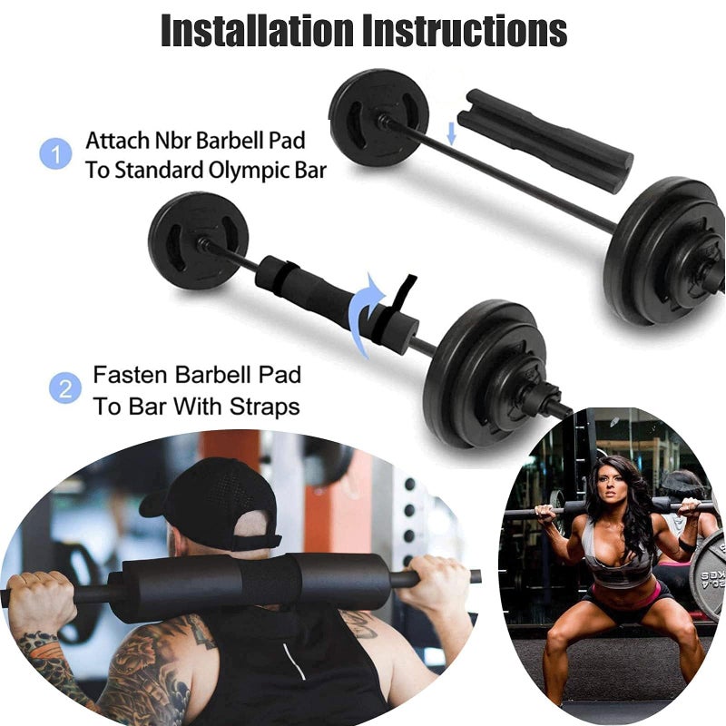LAVVON Squat Pad - Foam Barbell Pad for Squats Cushion, Lunges & Bar Padding for Hip Thrusts - Standard Weight Bar Pad - Provides Cushion to Neck and Shoulders While Training (Black) - Image 5