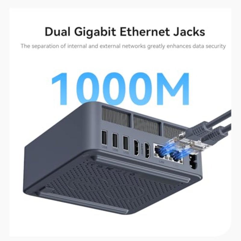 معالج Ai Mini PC EQi12 1220P 10C/12T، حتى 4.4 جيجاهرتز، كمبيوتر صغير 24 جيجابايت LPDDR5 500 جيجابايت PCIe4.0 SSD، أجهزة كمبيوتر صغيرة مدمجة PSU Dual HDMI/4K 60 هرتز/WiFi6/BT5.2 Home/Office/HTPC W11 Pro - Image 5