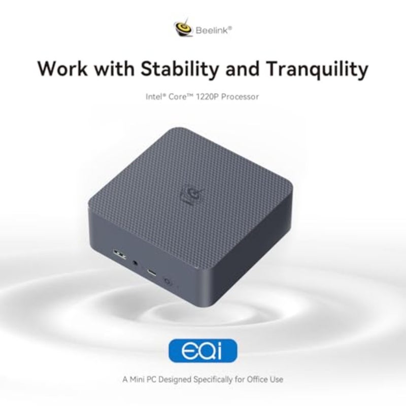 معالج Ai Mini PC EQi12 1220P 10C/12T، حتى 4.4 جيجاهرتز، كمبيوتر صغير 24 جيجابايت LPDDR5 500 جيجابايت PCIe4.0 SSD، أجهزة كمبيوتر صغيرة مدمجة PSU Dual HDMI/4K 60 هرتز/WiFi6/BT5.2 Home/Office/HTPC W11 Pro - Image 2