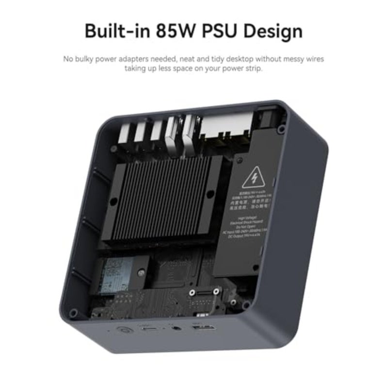 معالج Ai Mini PC EQi12 1220P 10C/12T، حتى 4.4 جيجاهرتز، كمبيوتر صغير 24 جيجابايت LPDDR5 500 جيجابايت PCIe4.0 SSD، أجهزة كمبيوتر صغيرة مدمجة PSU Dual HDMI/4K 60 هرتز/WiFi6/BT5.2 Home/Office/HTPC W11 Pro - Image 4