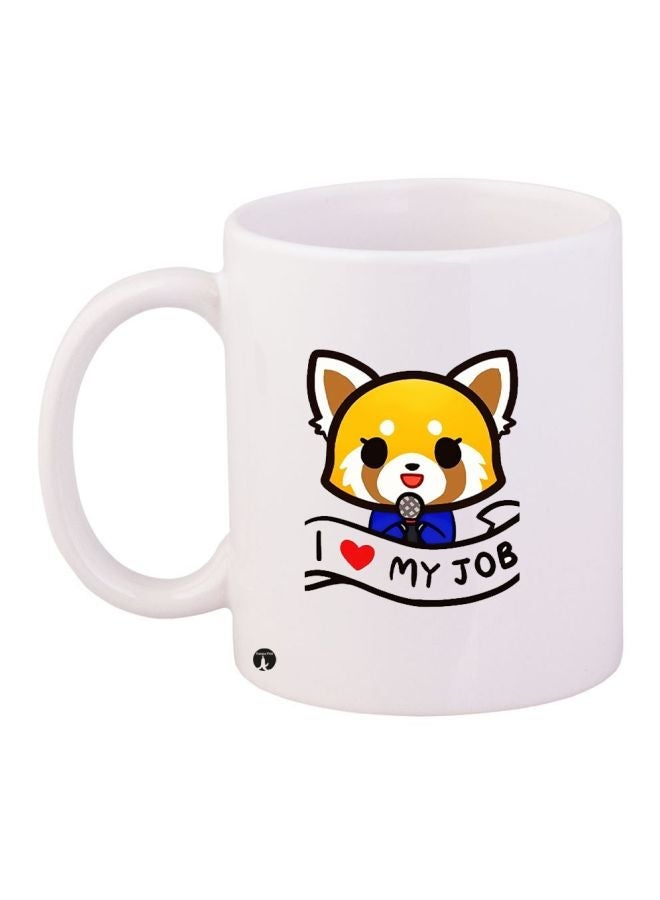 Cartoon Printed Coffee Mug White/Yellow/Black 11ounce