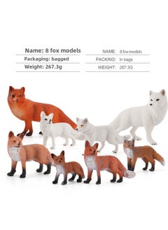 Generic Simulation Solid Wild Fox Model Red Fox Big White Fox Arctic Fox Red Fox Static Children's Hand-made Ornaments-Colour:Zq678 Big White Fox (solid) 86g  - Image 2