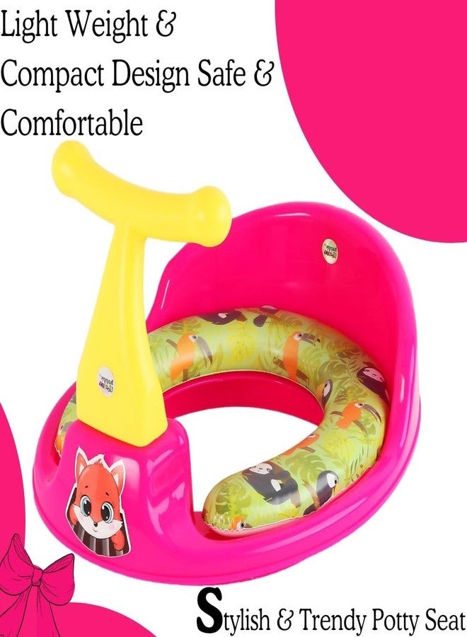 Zerya 1234 Soft Kids Toilet Trainer Baby Potty Seat With Handle And Back Support Toilet Seat For Girls & Boys (Pink) - Image 3