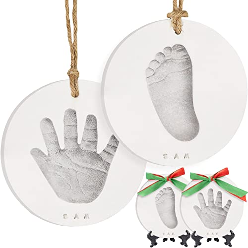 KeaBabies Baby Hand and Footprint Kit Girls, Boys - Personalized Baby Footprint Ornament Kit, Newborn Keepsake Gifts for New Mom, Easy to Use Handprint Makers, Cute Shower Gifts (Silver Paint) - Image 1