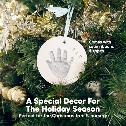 KeaBabies Baby Hand and Footprint Kit Girls, Boys - Personalized Baby Footprint Ornament Kit, Newborn Keepsake Gifts for New Mom, Easy to Use Handprint Makers, Cute Shower Gifts (Silver Paint) - Image 4