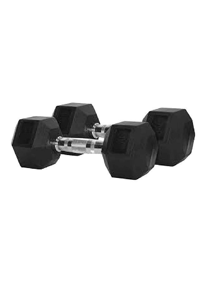 BODY SCULPTURE - Rubber Hex Dumbbell Silver and Black 9 kg BW-460-9KG - Image 1
