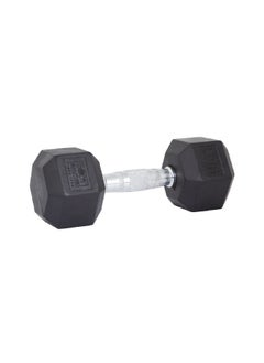 Rubber Hex Dumbbell Silver and Black 9 kg BW-460-9KG