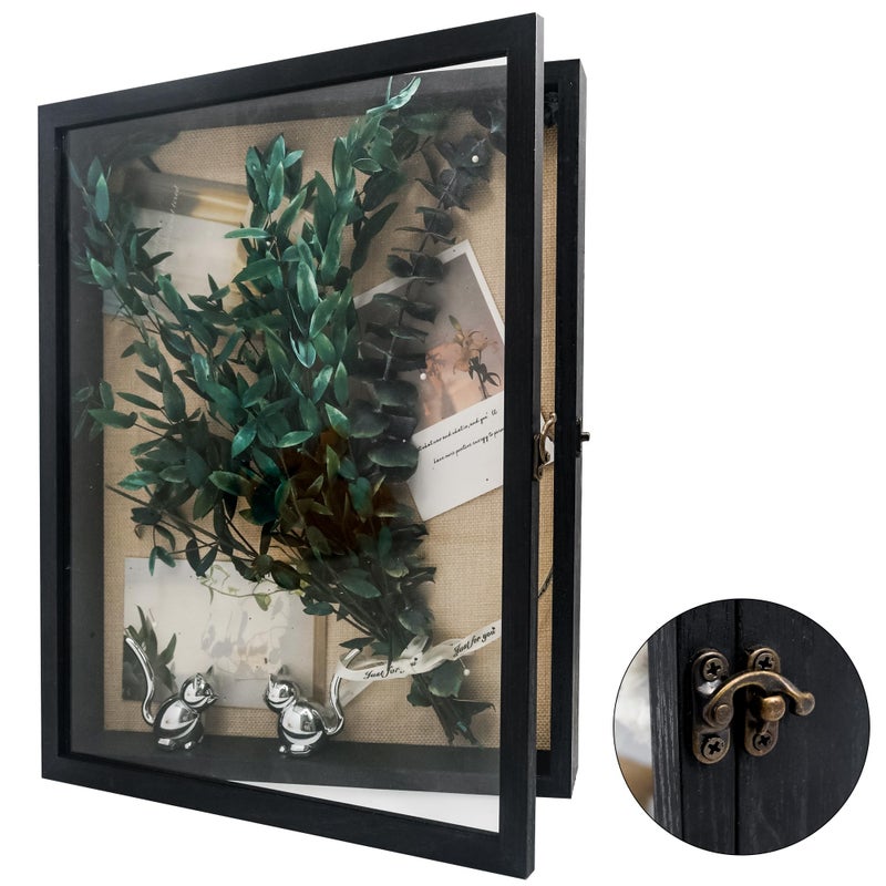 Hodeframe Graduation Shadow Box Frame 13x16, Large Graduation Frames with Glass Window, Metal Lock, Memory Box for Graduation Keepsake, Cap and Gown Black - Image 4