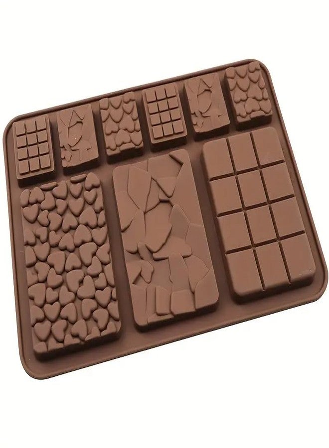 GLAMAXY Silicone 9 Cavity Multi Bar Chocolate Mold/Chocolate Making And Shaping Mould/Waffle Shape Chocolate Mould For Jelly, Candy, Fondant,20X15X2.5 Cm - Image 2