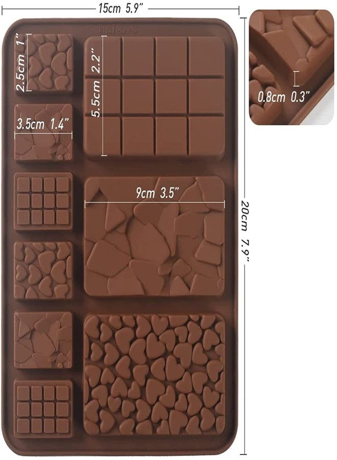 GLAMAXY Silicone 9 Cavity Multi Bar Chocolate Mold/Chocolate Making And Shaping Mould/Waffle Shape Chocolate Mould For Jelly, Candy, Fondant,20X15X2.5 Cm - Image 5