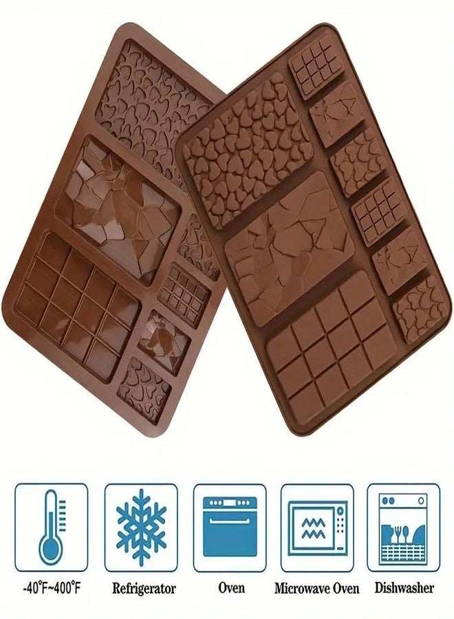 GLAMAXY Silicone 9 Cavity Multi Bar Chocolate Mold/Chocolate Making And Shaping Mould/Waffle Shape Chocolate Mould For Jelly, Candy, Fondant,20X15X2.5 Cm - Image 4
