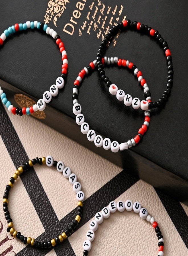 Teemotutu Stray Stay Bracelet-SKZ Inspired Friendship Bracelets KPOP-Stray Merch Gifts for Fans' Birthdays Concert Outfits (Stay Bracelet black) - Image 2