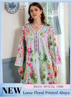 Women's V-Neck Long-Sleeved Dress Floral Pattern Embroidery Front Arabian Robe - pzsku/Z8CCE0AB533B60D9ABED0Z/45/_/1736414751/c17fb275-84c6-411e-84df-a3b8bab30c5e