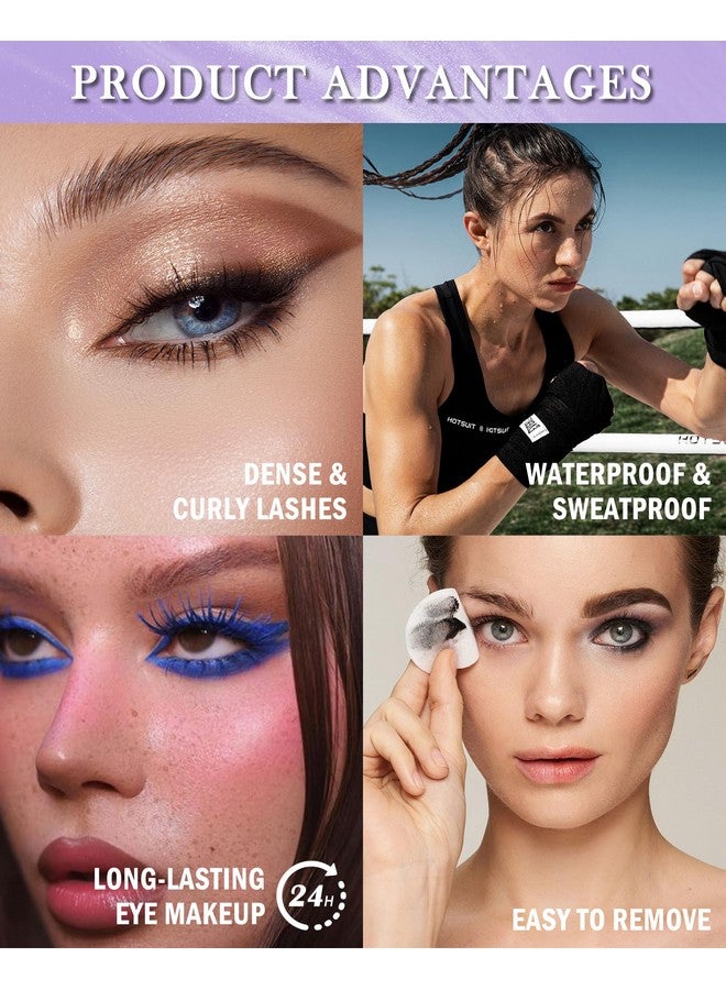 LYSdefeu Burgundy Mascara Liquid Eyeliner Set-5D Waterproof Silk Fiber Lash Extensions Colored Tubing Mascara Volume and Length,Longlasting Smudgeproof Eye Liner Pen,Christmas Eye Makeup Gift Kit for Women-08 - Image 4