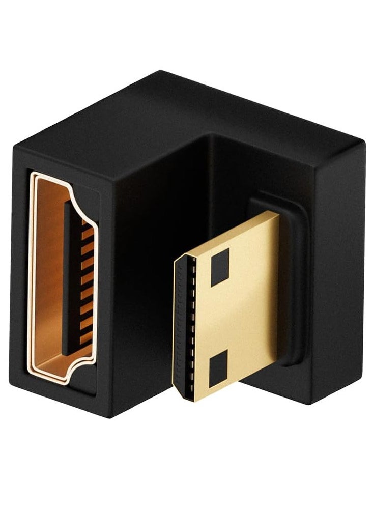 erorex 180-Degree Mini HDMI to HDMI Adapter, U-Shaped Converter with 48Gbps Speed, Downward-Angle Design, 8K Resolution Support, for Cameras & Projectors (black)  - Image 1