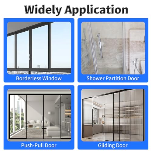 FOCMKEAS Shower Door Side Seal Strip,118 Inch H-Type Frameless Shower Door Seal, H-Type Shower Door Sweep for 15/32"(12mm) Thick Glass - Image 5