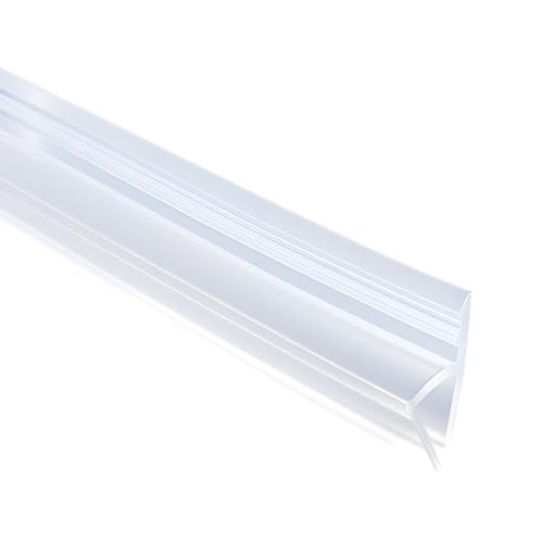 FOCMKEAS Shower Door Side Seal Strip,118 Inch H-Type Frameless Shower Door Seal, H-Type Shower Door Sweep for 15/32"(12mm) Thick Glass - Image 1