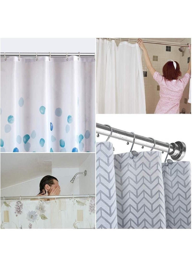 Rubik Shower Curtain Rod Adjustable 85cm to 155cm Extendable Length Telescopic Tension Bar Stainless Steel No Drill Type for Bathroom Shower Bathtub (85cm to 155cm) - Image 3