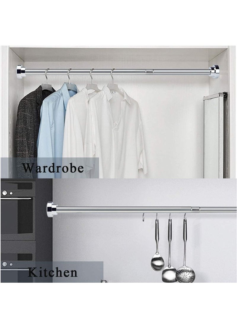 Rubik Shower Curtain Rod Adjustable 85cm to 155cm Extendable Length Telescopic Tension Bar Stainless Steel No Drill Type for Bathroom Shower Bathtub (85cm to 155cm) - Image 4