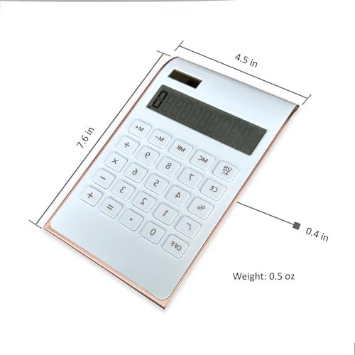 Benkaim Solar Gold Calculator Standard Function Desktop Calculator LCD 10-Digit Desktop Calculator for Office, Home (Rosegold) - Image 3