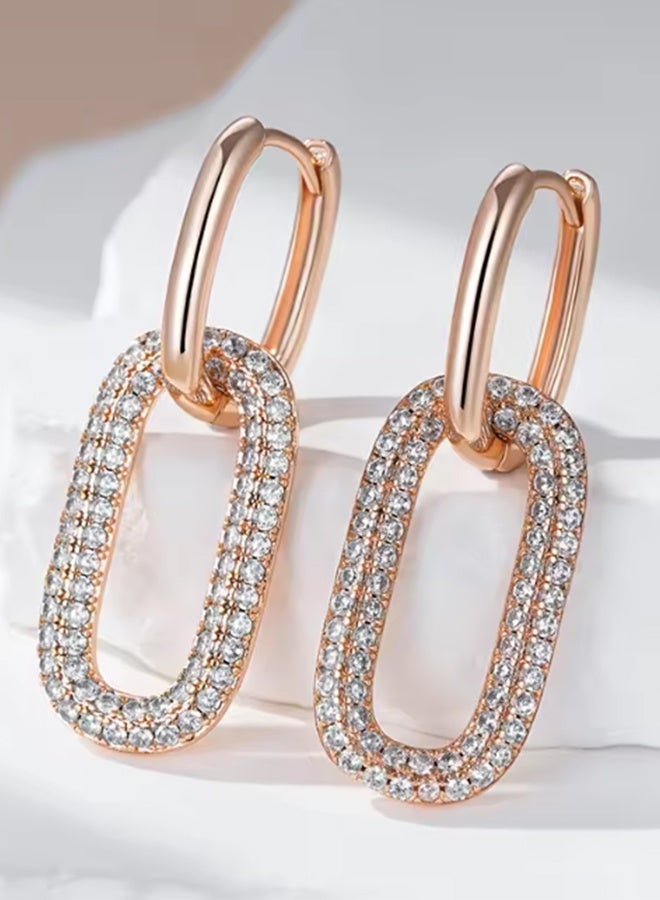 JCB CHIC 1pair Hoop Earrings for Women Rose Gold Color Fashion Minimalist Geometric Earrings for Everyday Jewelry Gifts - Image 3