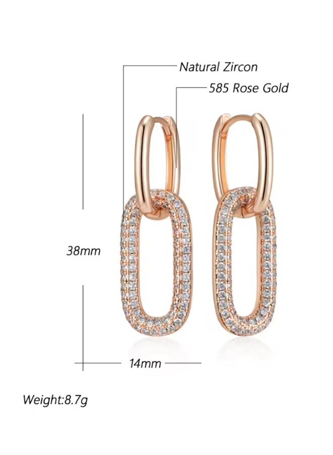 JCB CHIC 1pair Hoop Earrings for Women Rose Gold Color Fashion Minimalist Geometric Earrings for Everyday Jewelry Gifts - Image 2