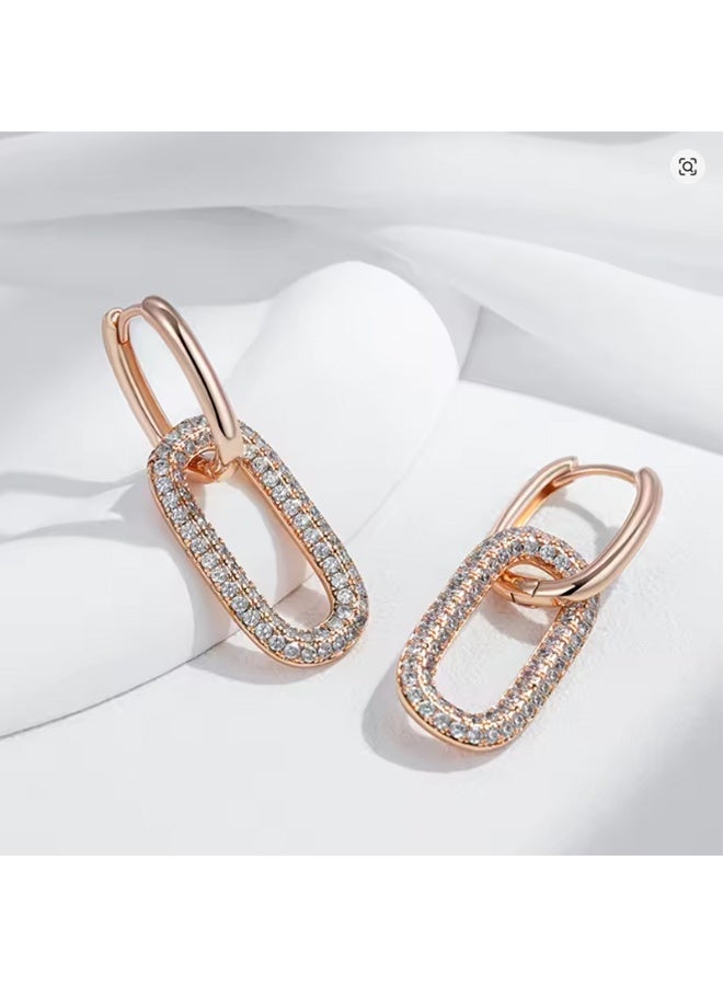 JCB CHIC 1pair Hoop Earrings for Women Rose Gold Color Fashion Minimalist Geometric Earrings for Everyday Jewelry Gifts - Image 4