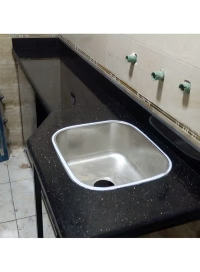 حوض مطبخ  43*53سم 0.05مللى  + خلاط مطبخ حائطى - Image 3