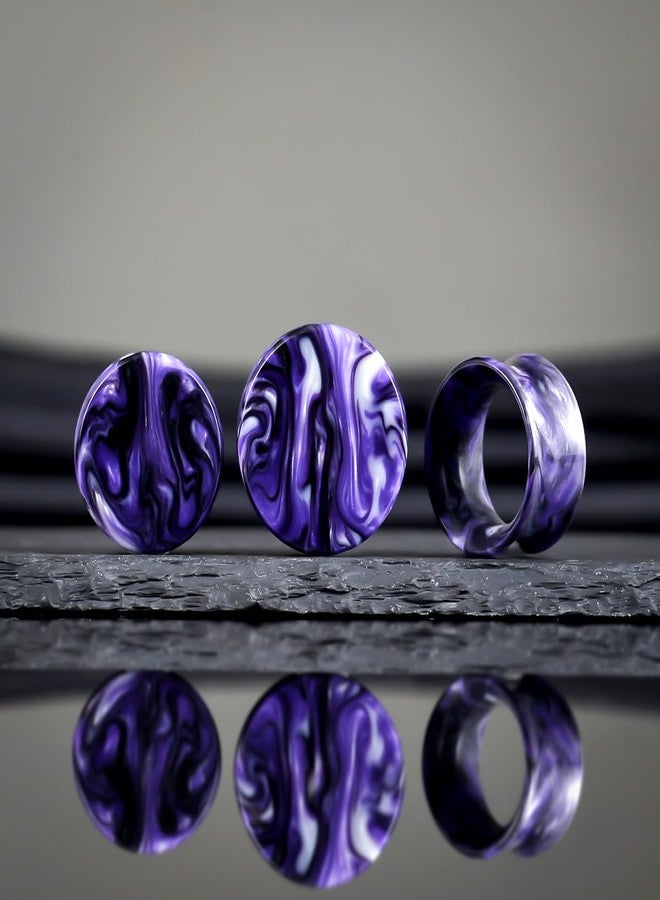 COOEAR Ear Plugs Tunnels Piercing Gauges for Ears, Double Flared Expander Stretchers, 2 Pairs Colorful Acrylic Earrings 0G. - Image 2