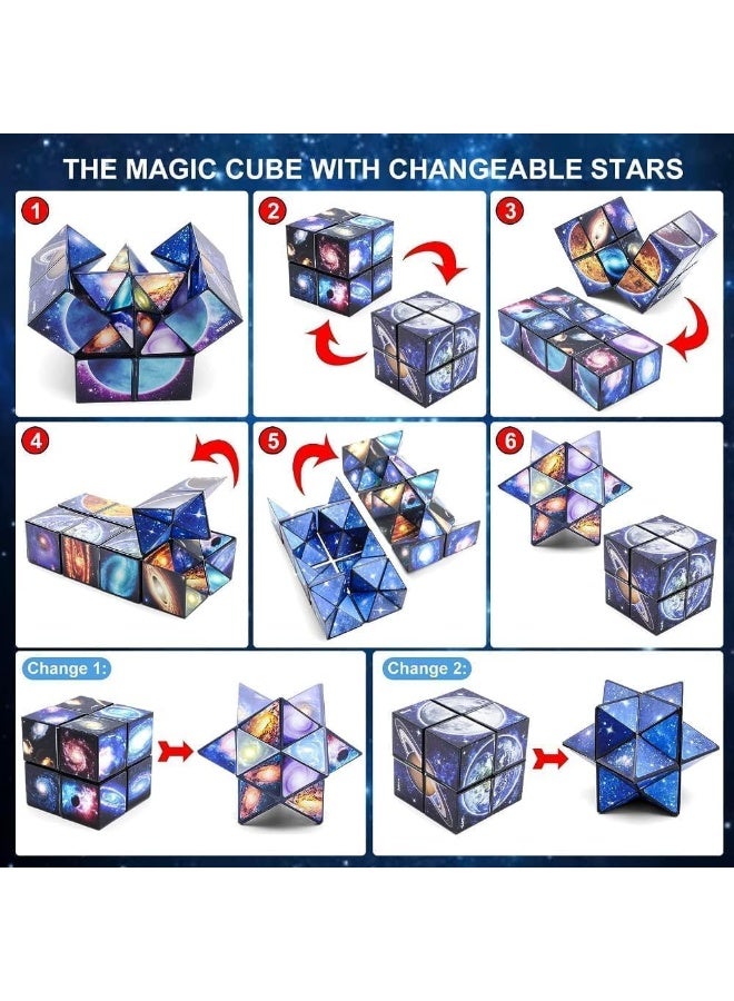 Starry Sky Cube Two in One, One Hundred Variations Unlimited Children's 3D Stereoscopic Geometry Magnetic Puzzle, One Hundred Variations Unlimited Cube Comfortable Stress Relief, Unlimited Creativity - Image 4