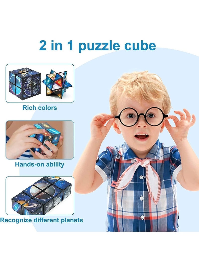 Starry Sky Cube Two in One, One Hundred Variations Unlimited Children's 3D Stereoscopic Geometry Magnetic Puzzle, One Hundred Variations Unlimited Cube Comfortable Stress Relief, Unlimited Creativity - Image 5