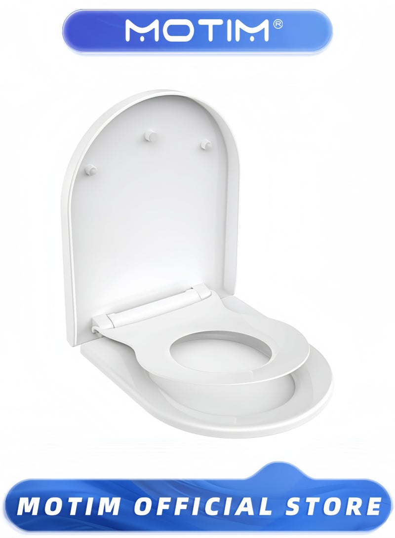 Motim Potty Training 2 in 1 Seat with Quick Release Soft Close Toilet Seat with Built-in Child Seat Family Toilet Seat - Image 1