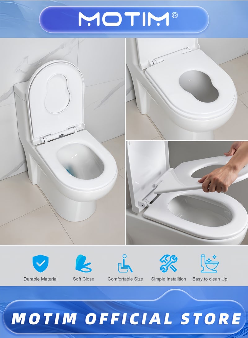 Motim Potty Training 2 in 1 Seat with Quick Release Soft Close Toilet Seat with Built-in Child Seat Family Toilet Seat - Image 2