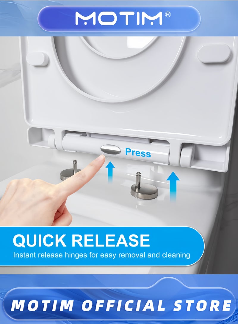 Motim Potty Training 2 in 1 Seat with Quick Release Soft Close Toilet Seat with Built-in Child Seat Family Toilet Seat - Image 5