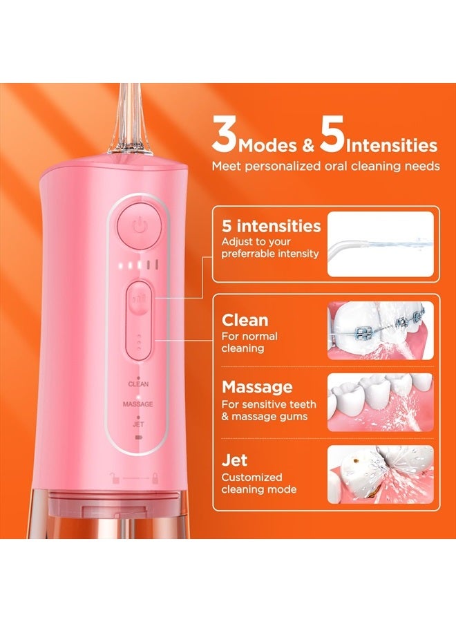 Bitvae Water Flosser Teeth Picks, Cordless Portable Oral Irrigator, Powerful and Rechargeable Water Flosser for Teeth, Brace Care, IPX7 Waterproof Water Dental Picks for Cleaning, Quartz Pink - Image 2