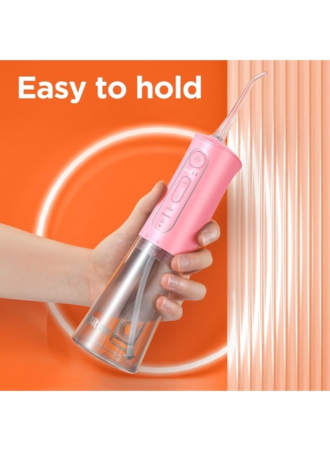 Bitvae Water Flosser Teeth Picks, Cordless Portable Oral Irrigator, Powerful and Rechargeable Water Flosser for Teeth, Brace Care, IPX7 Waterproof Water Dental Picks for Cleaning, Quartz Pink - Image 4