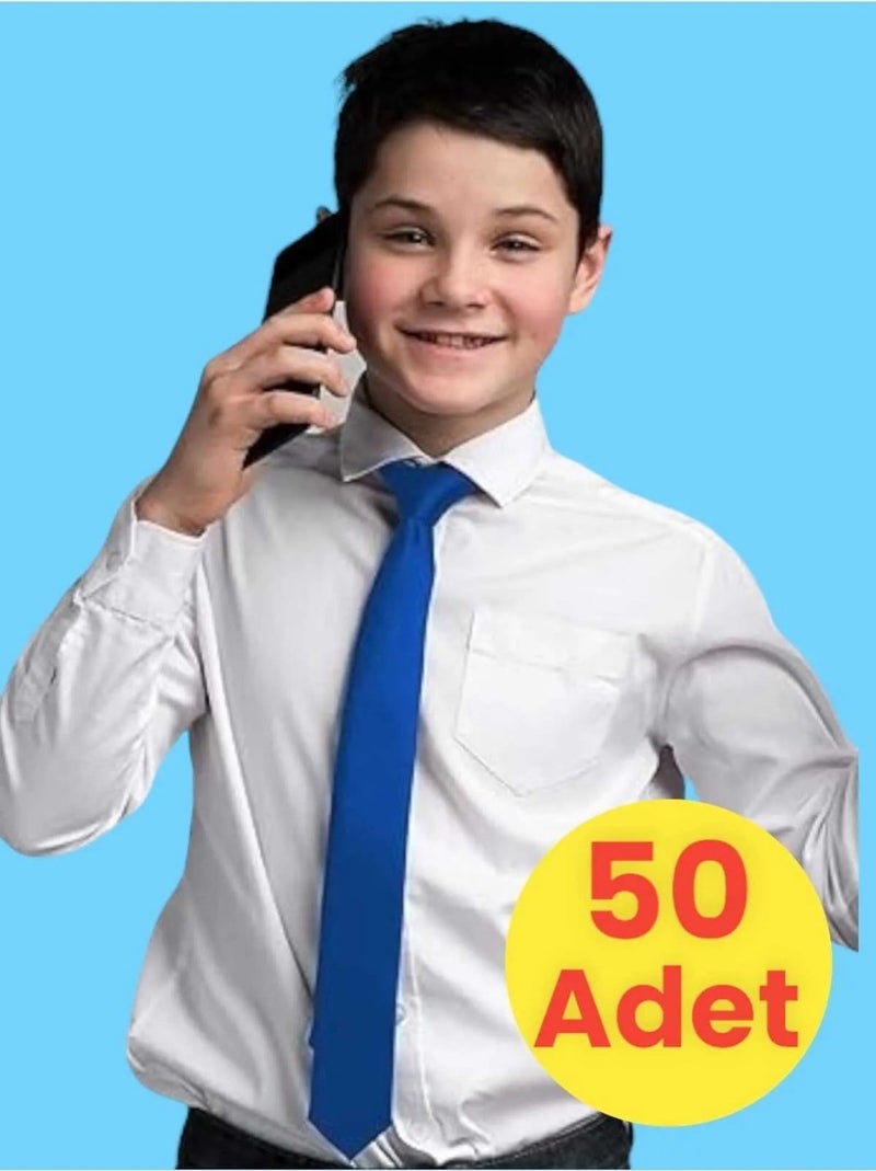Tezzgelsin Unisex 5 - 10 Years Old Children's Elastic Tie 50 Pieces 