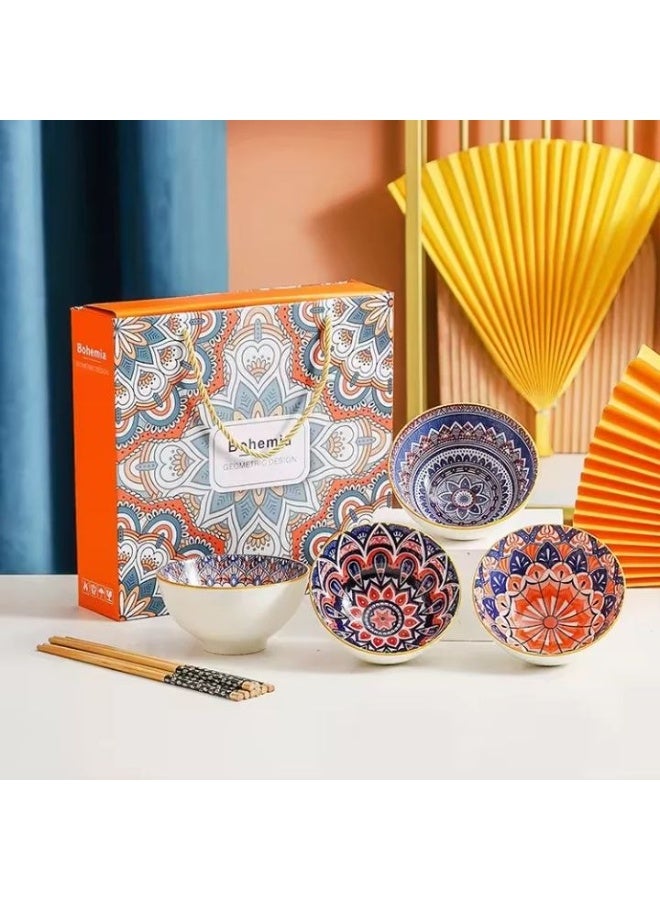 BOHEMIA 6-Piece Premium Andalusian Porcelain Bowl Set with Assorted Artistic Patterns for Soup & Salads - Image 2